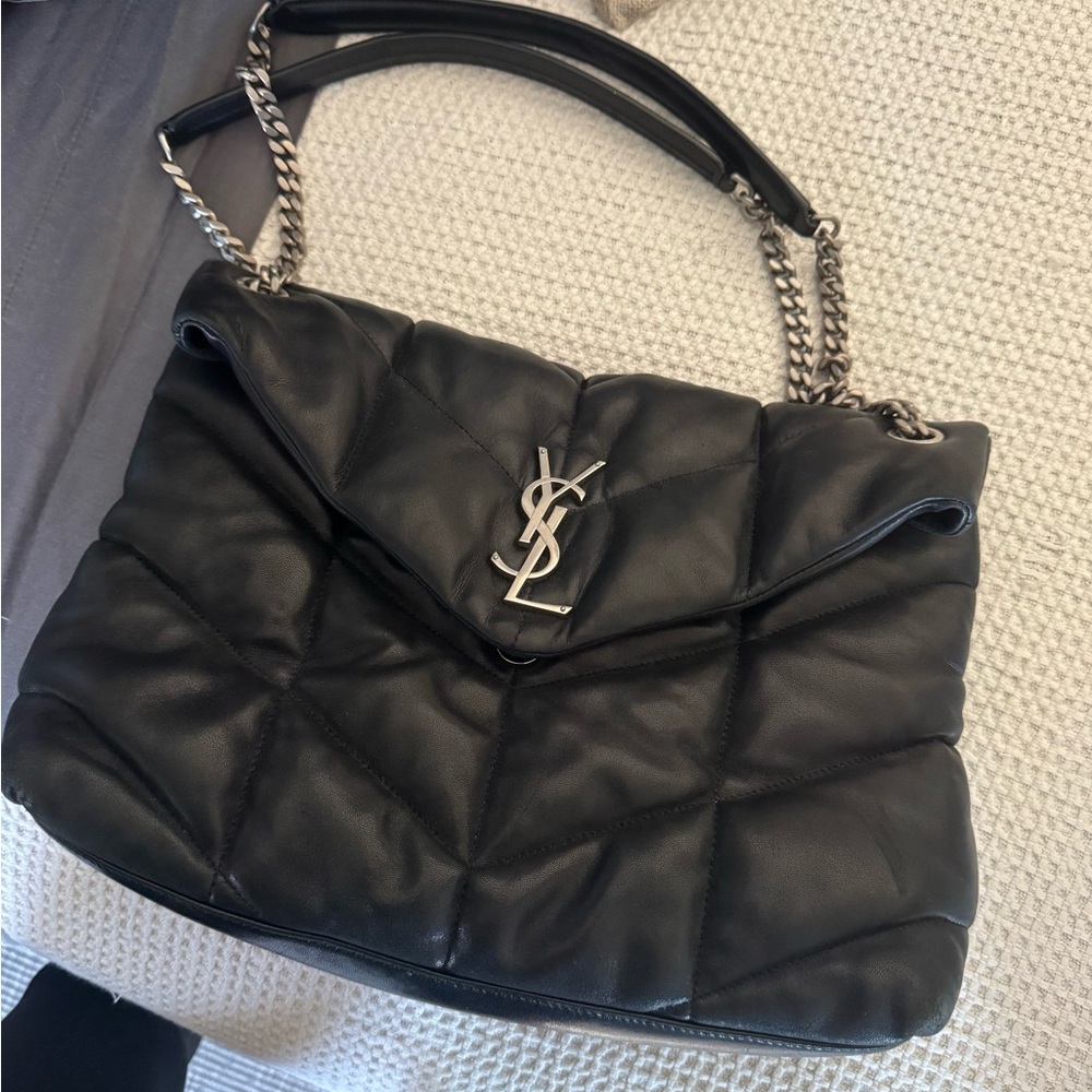 Yves Saint Laurent Quilted Black Leather Shoulder Bag